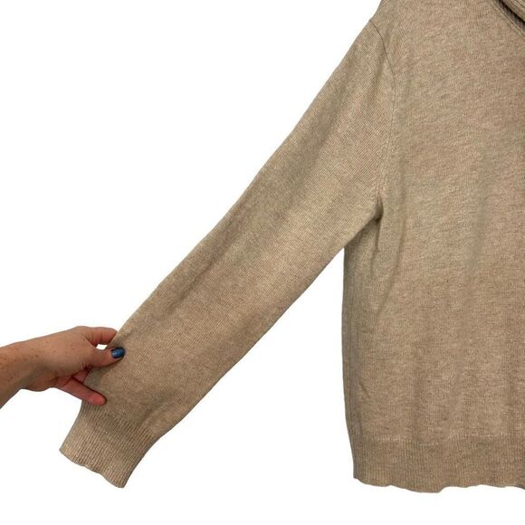 J.Crew Men's Tan Brown Long Sleeve Soft Lambswool Blend Shawl Collar Sweater XL - Picture 6 of 11